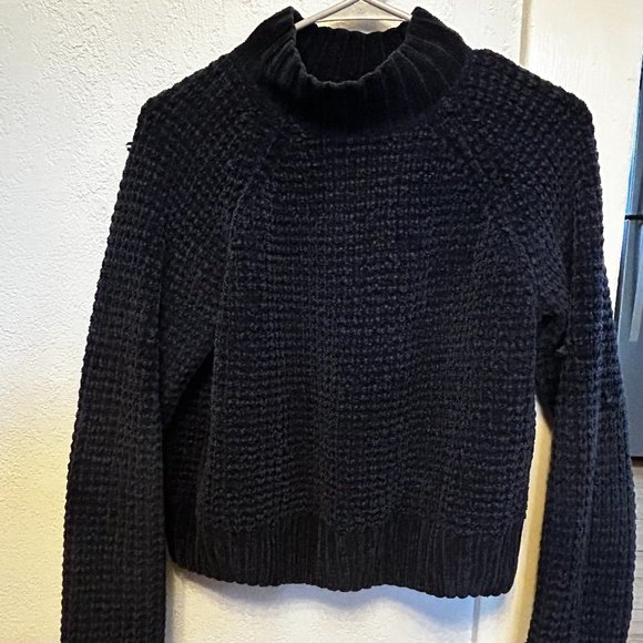 Sweaters - Dark Navy Chenille Mock Neck Sweater (S)